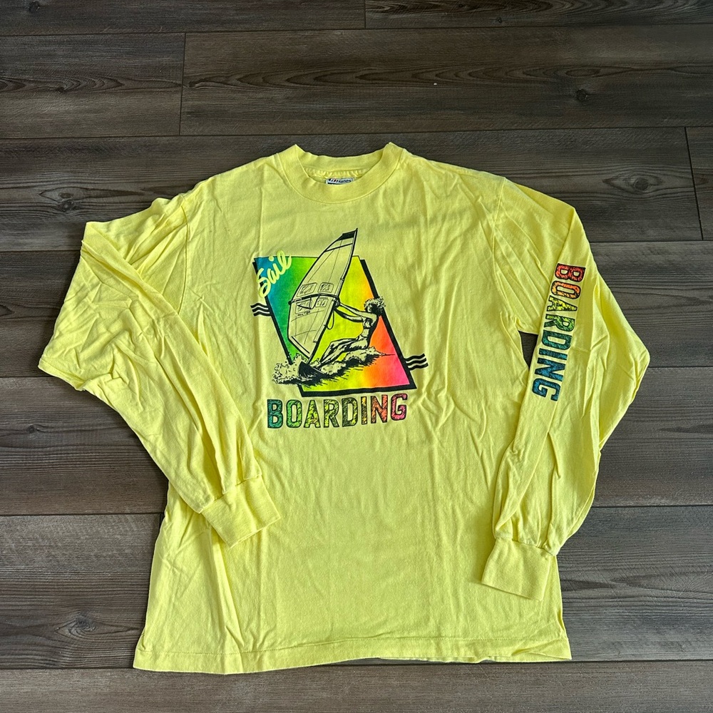 1988 Vintage Sail Boarding Cali Wake Surf LongSleeve Shirt